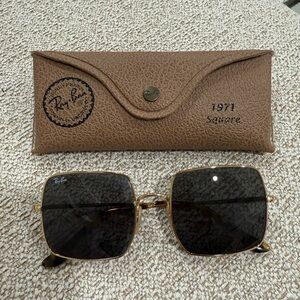 Ray-Ban 1971 Square Black and Gold Sunglasses